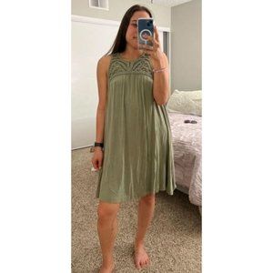 Loft Womens Crochet Swing Mini Dress 70247 Back Keyhole Green Size X Small